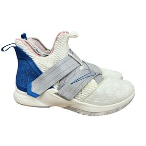 Nike LeBron Soldier‎ XII Basketball Shoes Mens 12 White Blue Sneakers A02609-101